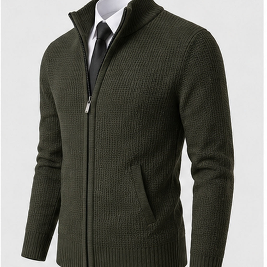 Men’s Classic Zip-Up Knit Cardigan