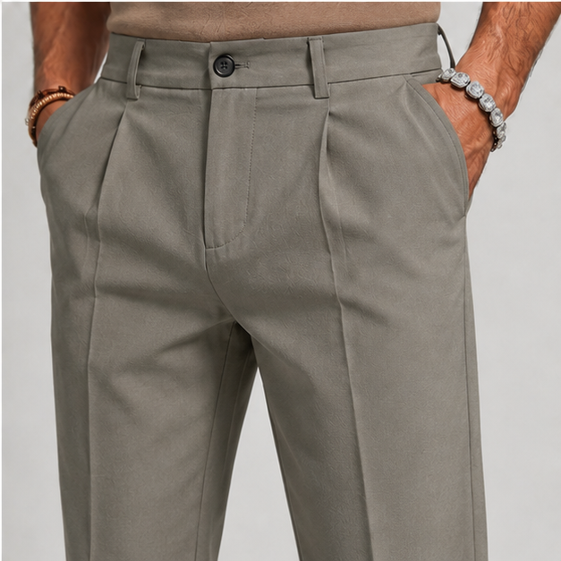 Men’s Classic Wool-Blend Straight-Leg Trousers