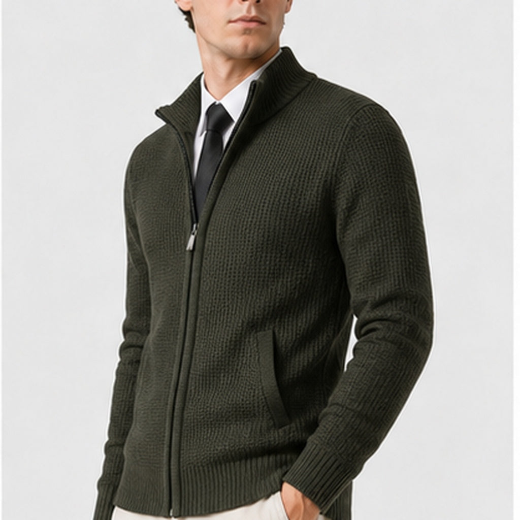 Men’s Classic Zip-Up Knit Cardigan