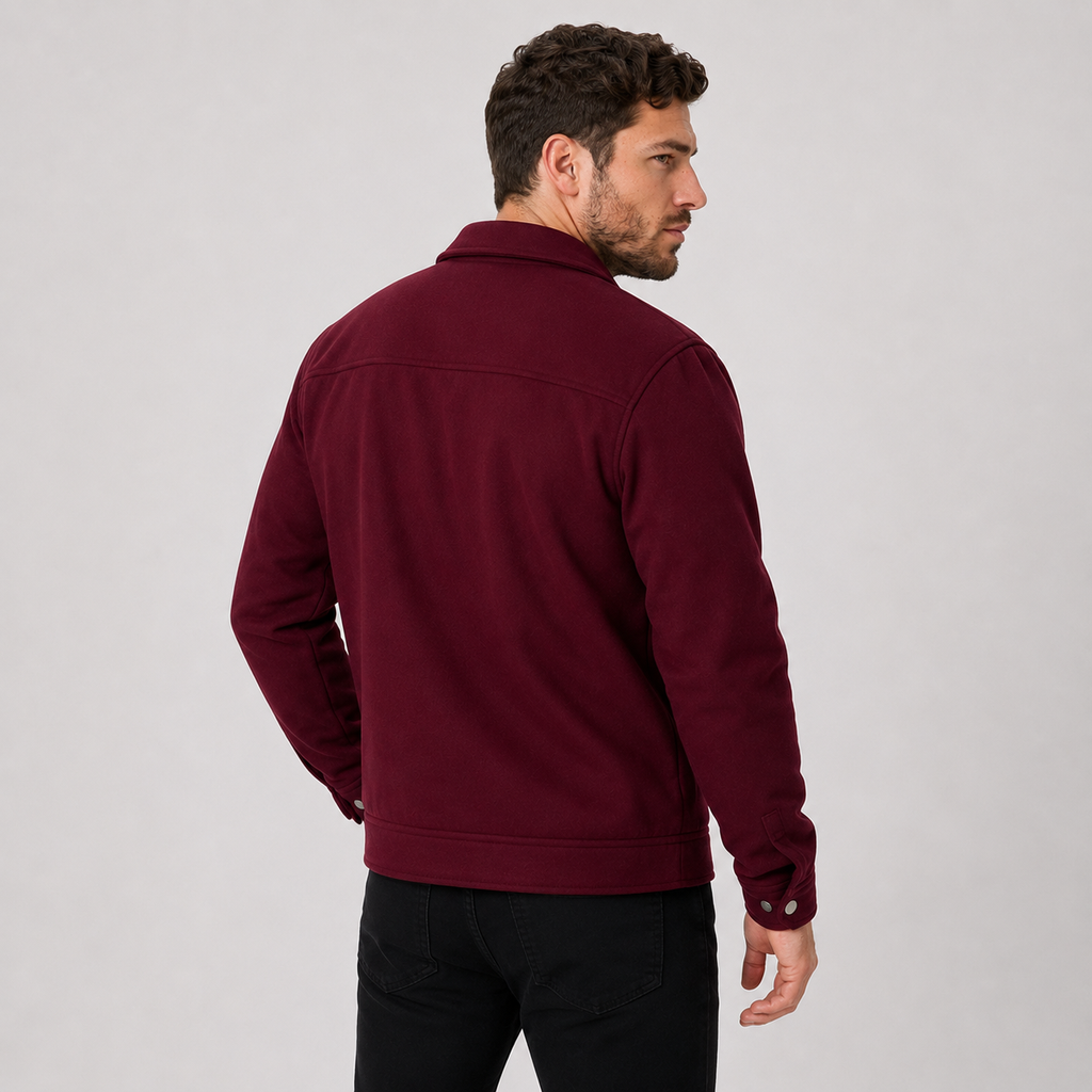 Men's Brushed Jacket - Polyester Rayon Loose Fit