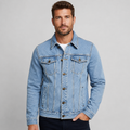 Men's Denim Jacket - Cotton Hooded Button Front