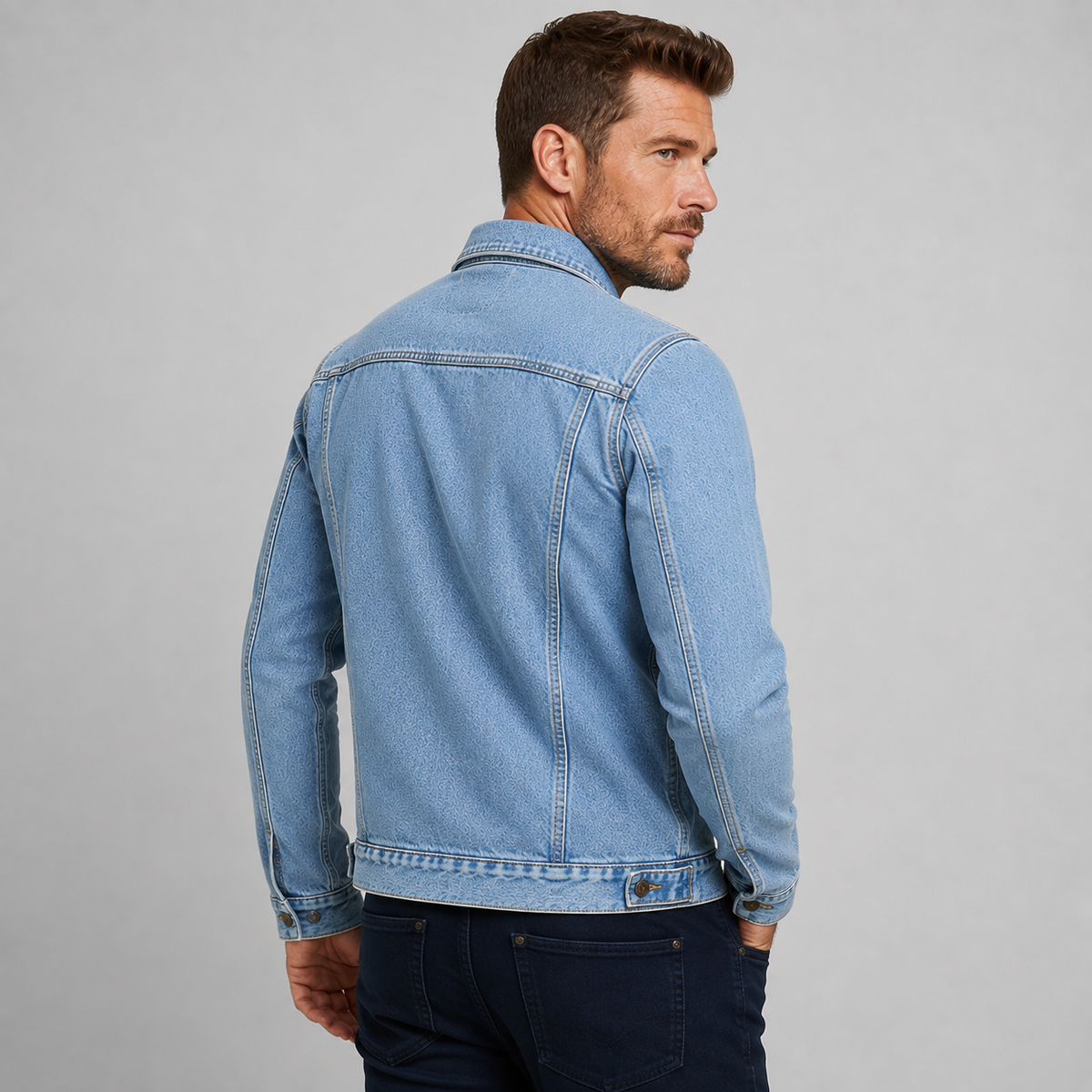 Men's Denim Jacket - Cotton Hooded Button Front