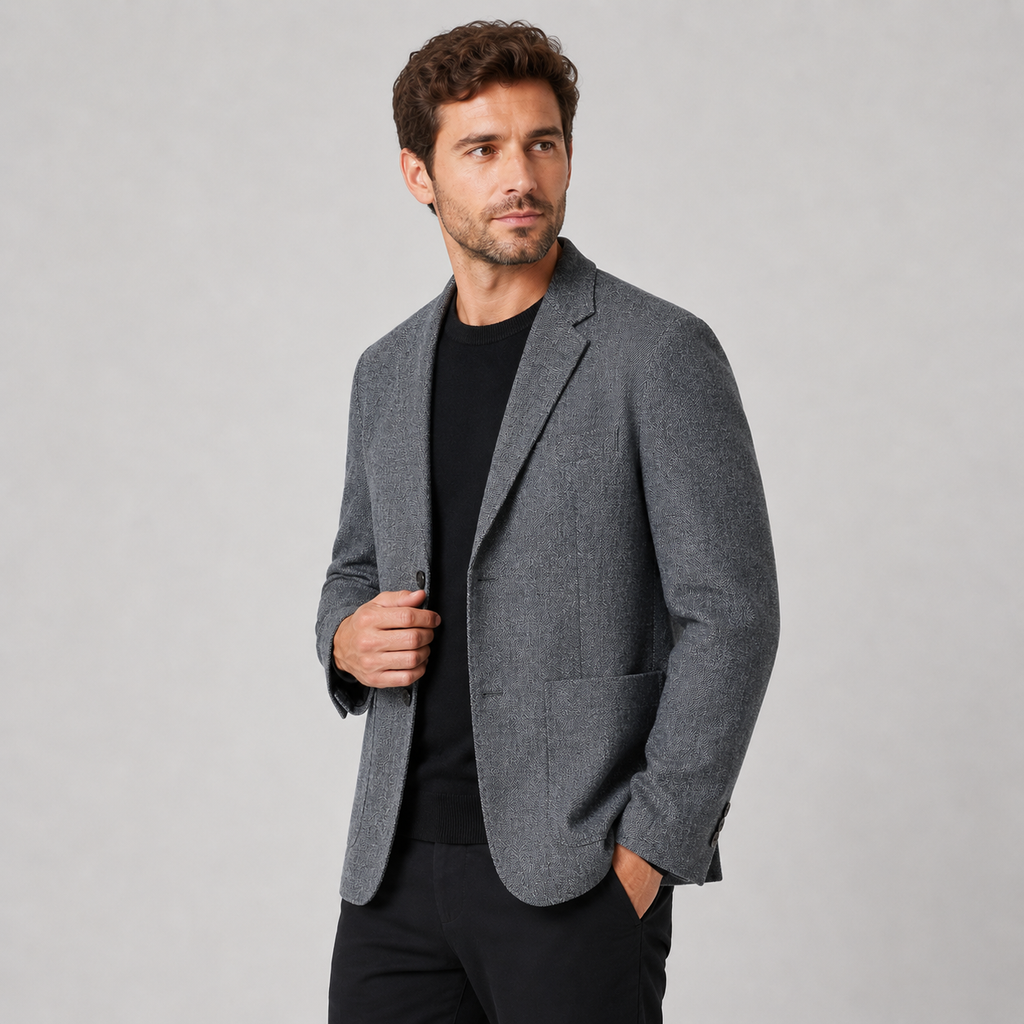 Men's Plaid Blazer - British Style Single-Breasted Jacket