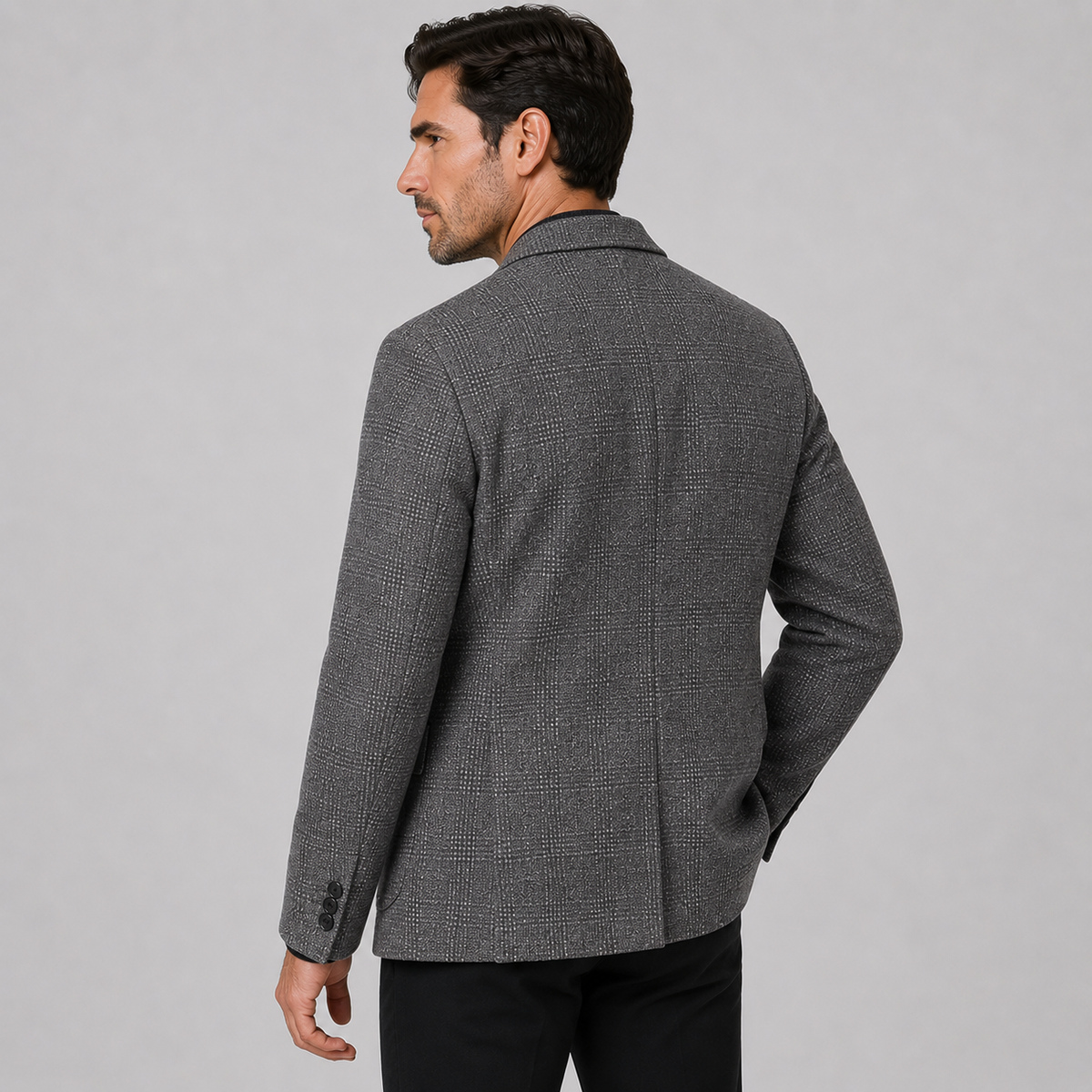 Men's Plaid Blazer - British Style Single-Breasted Jacket