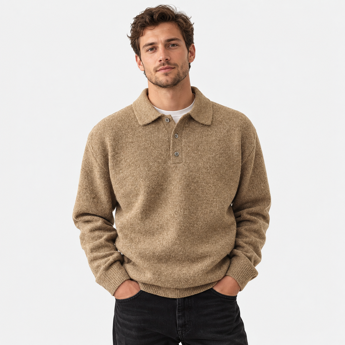 Men’s Thick Knit Pullover Sweater Classic Casual Outerwear