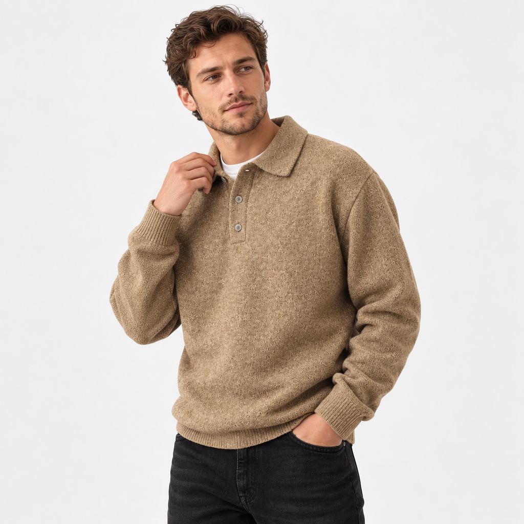 Men’s Thick Knit Pullover Sweater Classic Casual Outerwear