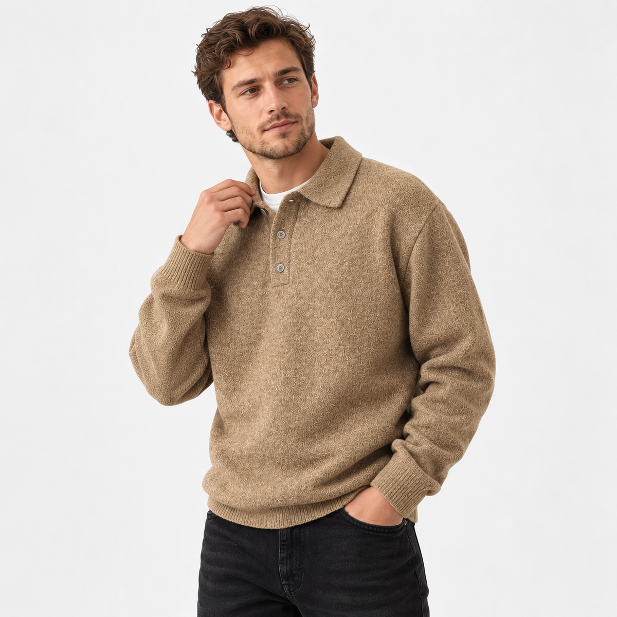 Men’s Thick Knit Pullover Sweater Classic Casual Outerwear